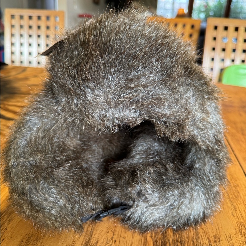 NWOT Cumberland Casuals Faux Fur Trapper Hat Brown Winter One Size